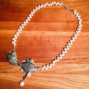 Tahitian Pearl Koi Fish Pendant Necklace
